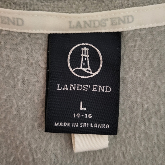 Women's Fleece Polartec Size Large 14-16 Lands End Gray Zip Up Vest - Picture 3 of 10